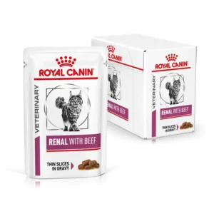 Royal Canin Veterinary Diet Renal Wet Cat Food - Beef in Gravy 48x85g Pouches