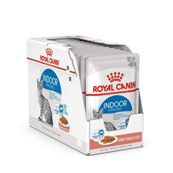 Royal Canin Indoor Sterilised Adult Wet Cat Food in Gravy 12x85g Pouches