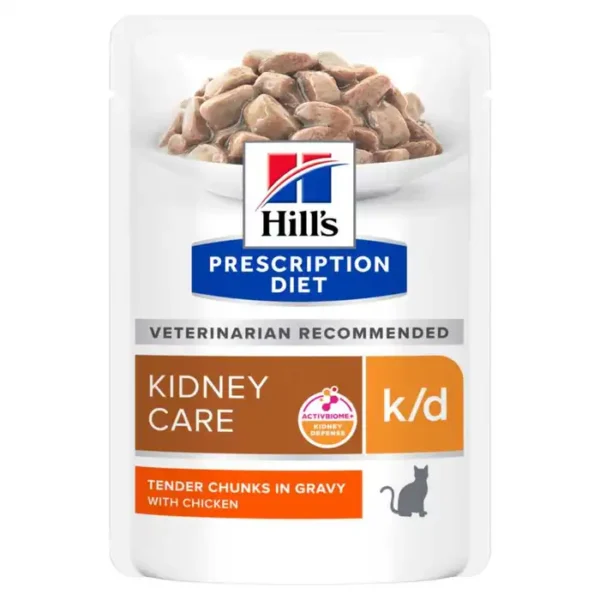 Hill's Prescription Diet k/d Kidney Care Wet Cat Food with Chicken - 12x85g Pouches - Image 2