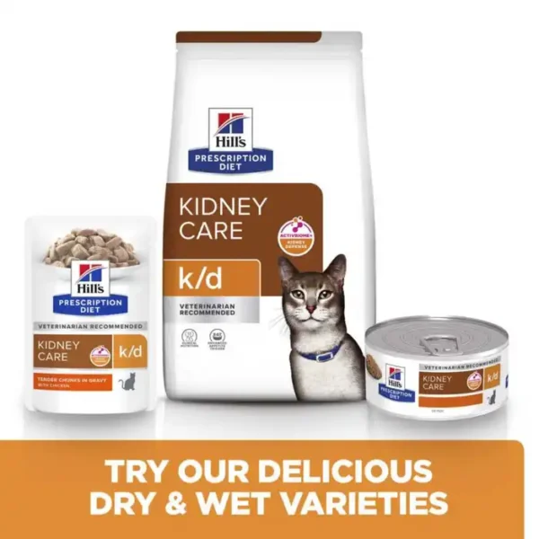 Hill's Prescription Diet k/d Kidney Care Wet Cat Food with Chicken - 12x85g Pouches - Image 3