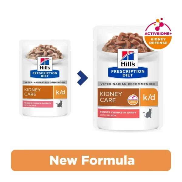 Hill's Prescription Diet k/d Kidney Care Wet Cat Food with Salmon - 12x85g Pouches - Image 5