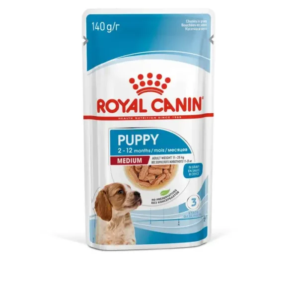 Royal Canin Medium Puppy Wet Food (in Gravy) 10x140g , 20x140g , 40x140g Pouches - Image 3